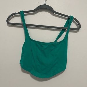 green corset top